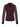 A long-sleeved, sheer burgundy blouse with a collar and button-down front, featuring a delicate, light-colored floral and swirl pattern throughout the fabric.