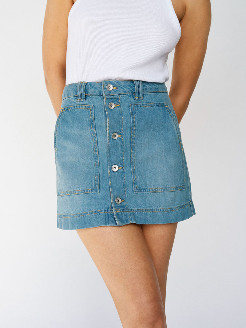 All Buttoned Up Denim Skirt Dream Team