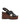 The Sanctuary Clothing "nouveau black" is a black leather platform sandal featuring a crisscross design, adjustable ankle strap with gold buckle, and a thick brown cork wedge sole.