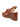 The Sanctuary Clothing nouveau luggage features a brown wedge sandal with a textured platform heel, crisscross leather straps, and an adjustable back strap, displayed from a rear side angle.