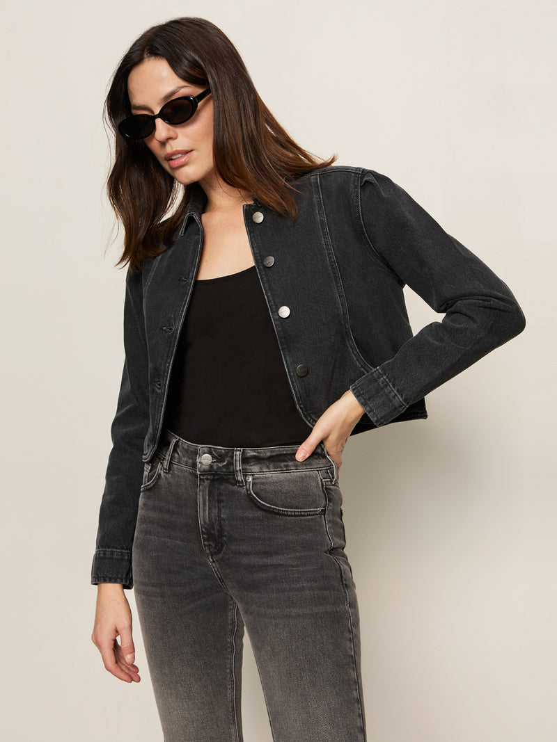 Denim Jacket Washed Black Denim