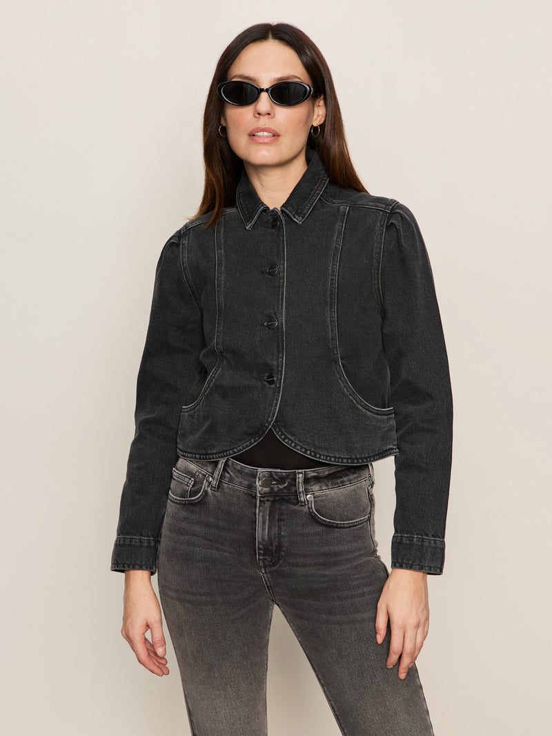 Denim Jacket Washed Black Denim alt 1