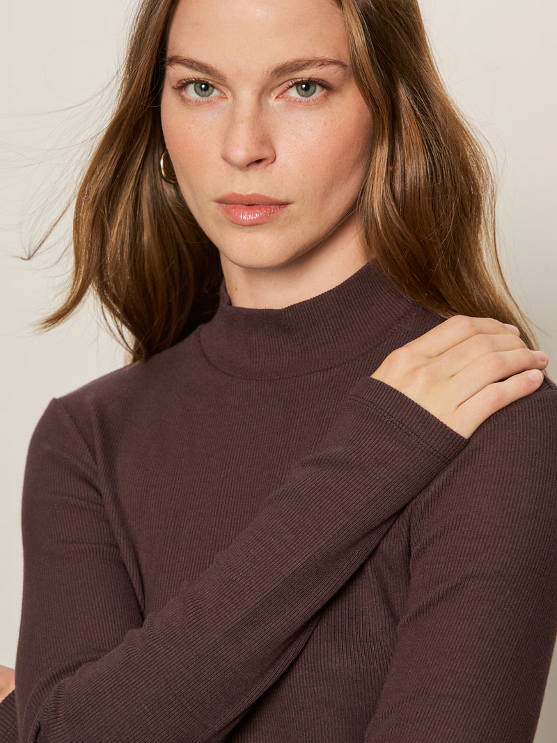 Long Sleeve Mock Essential Top Semi Sweet