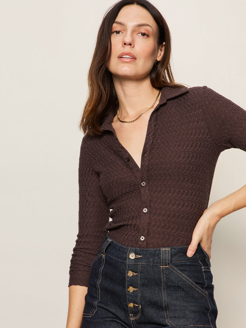 Textured Knit Dreamgirl Top Semi Sweet