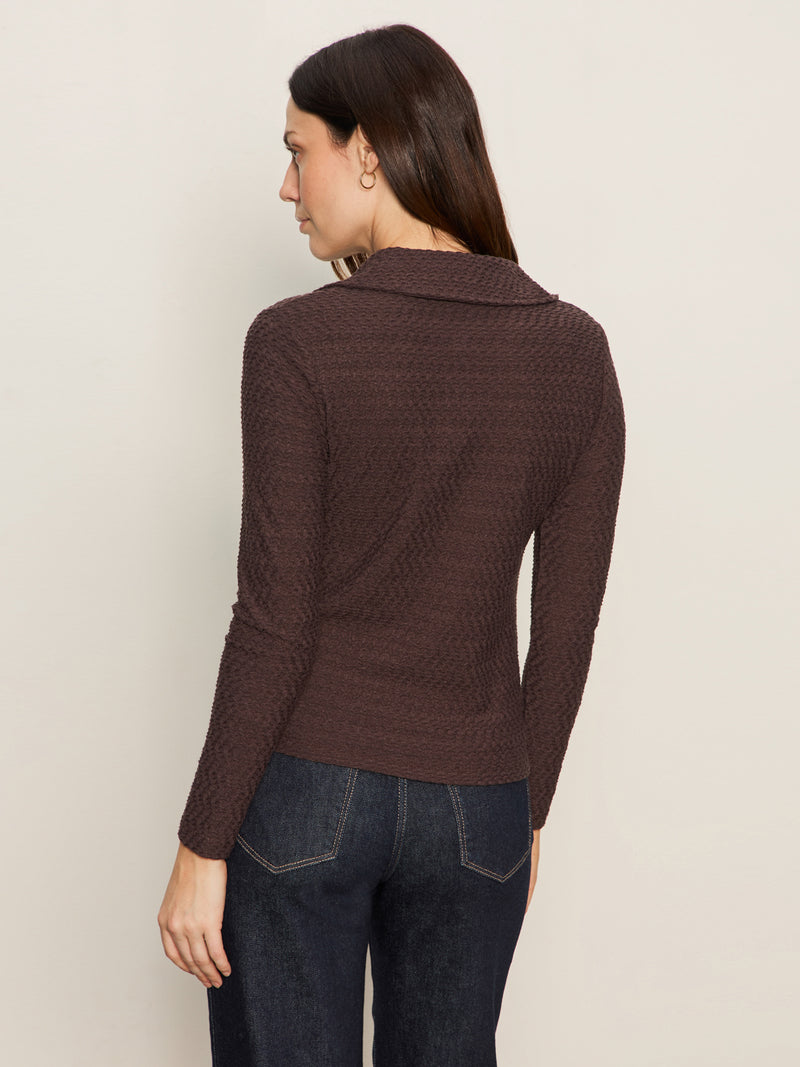 Textured Knit Dreamgirl Top Semi Sweet alt 1