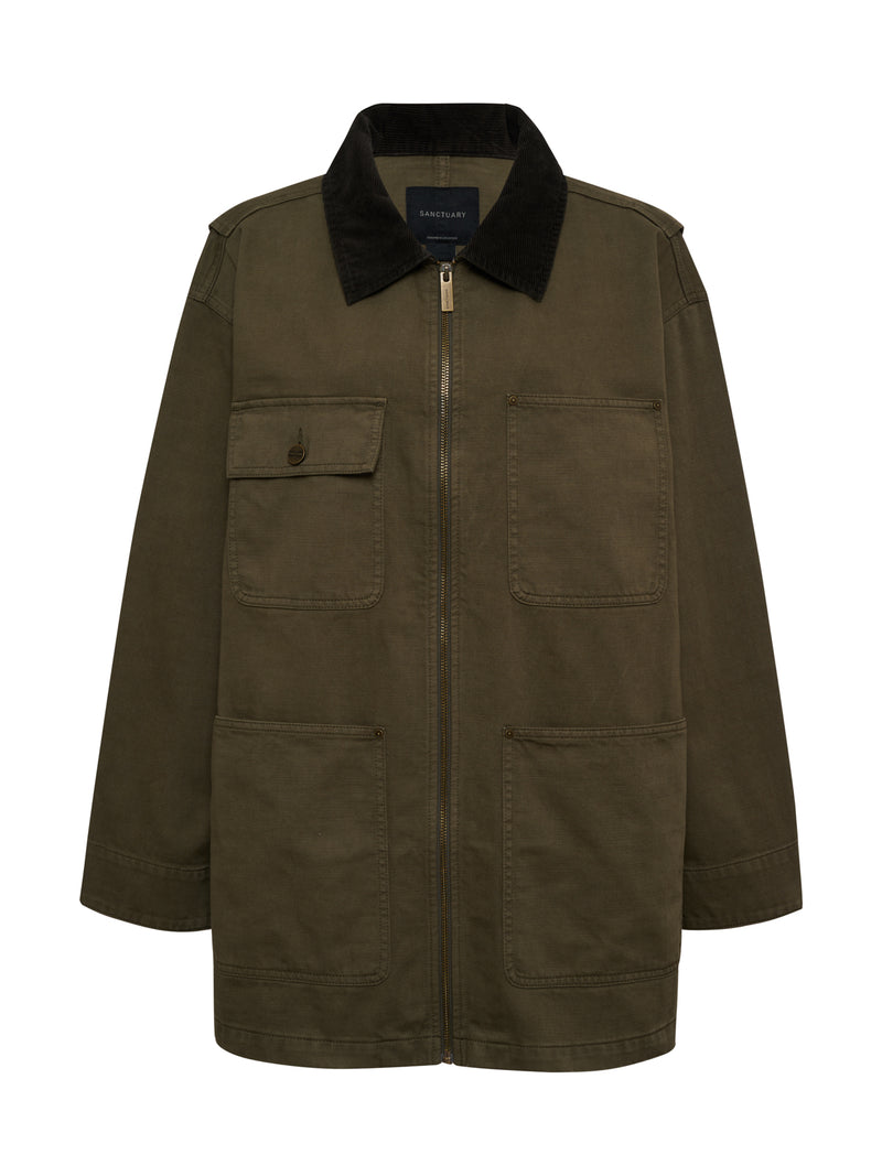 Barn Jacket Burnt Olive Extended Sizing alt 4