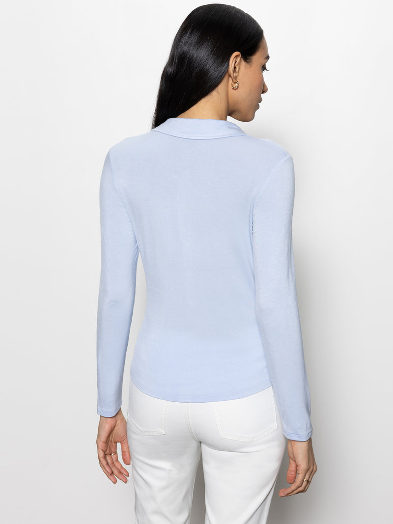 Dreamgirl Button Up Top Sky Blue alt 3