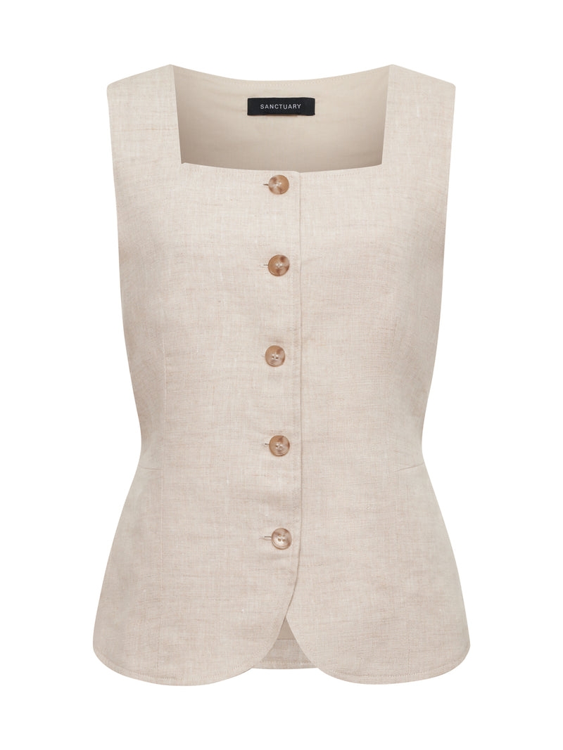 Outsmart Square Neck Vest Flax alt 6