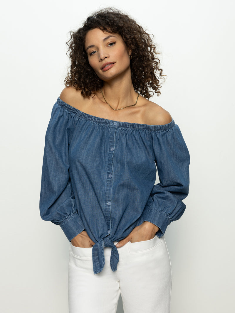 Ballet Tie Top Blue Slate