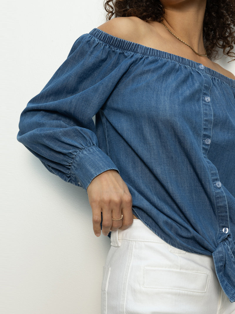 Ballet Tie Top Blue Slate alt 2
