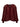 Sheer burgundy blouse with long, ruffled sleeves, button-down front, and loose fit. The blouse has a round neckline and is slightly gathered at the shoulders with cuffed wrists.
