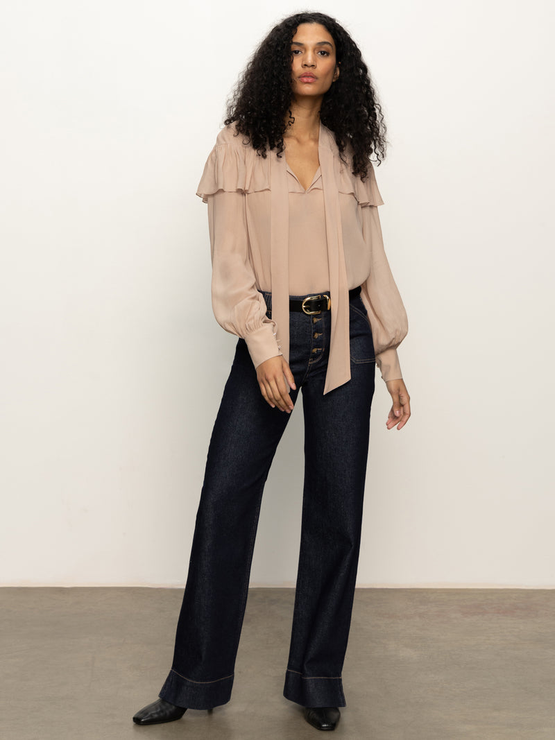 Fade Into You Ruffle Blouse Fawn alt 4