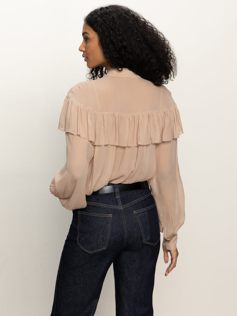 Fade Into You Ruffle Blouse Fawn alt 3