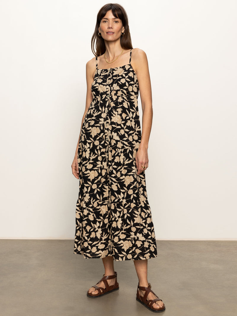 Tiered Picot Dress Bandana Print alt 1