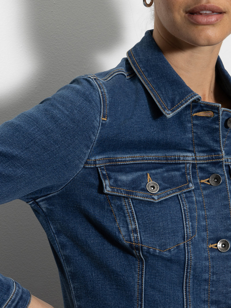 Sculpted Denim Mini Dress Royalty alt 4