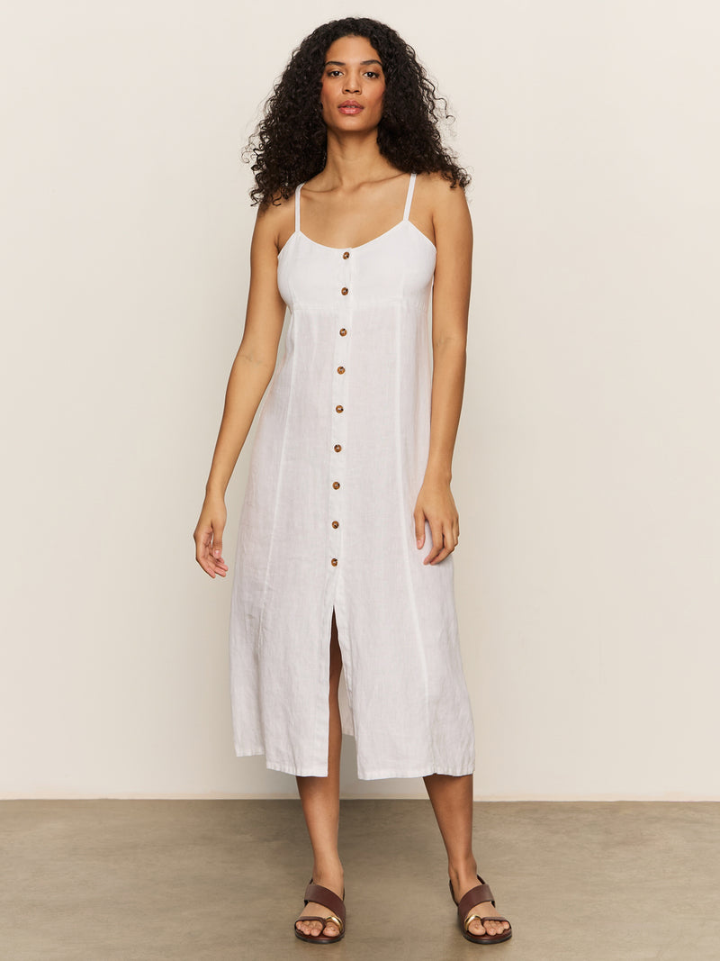 Wilder Linen Dress Bleached White