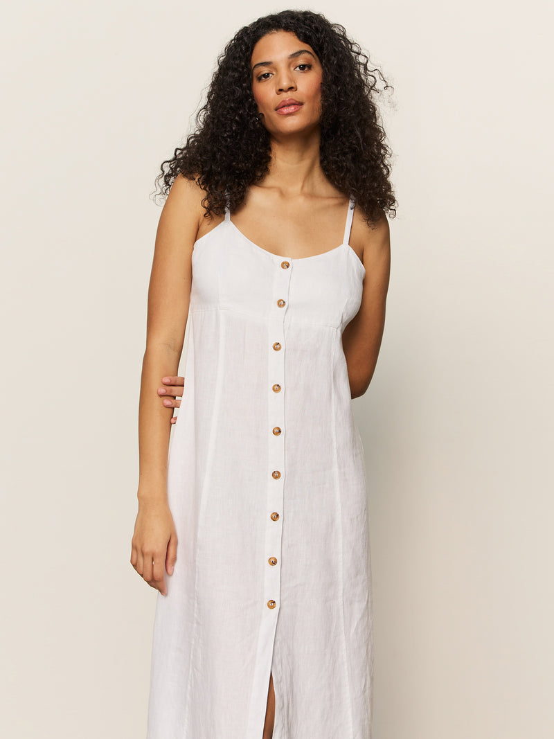 Wilder Linen Dress Bleached White alt 2