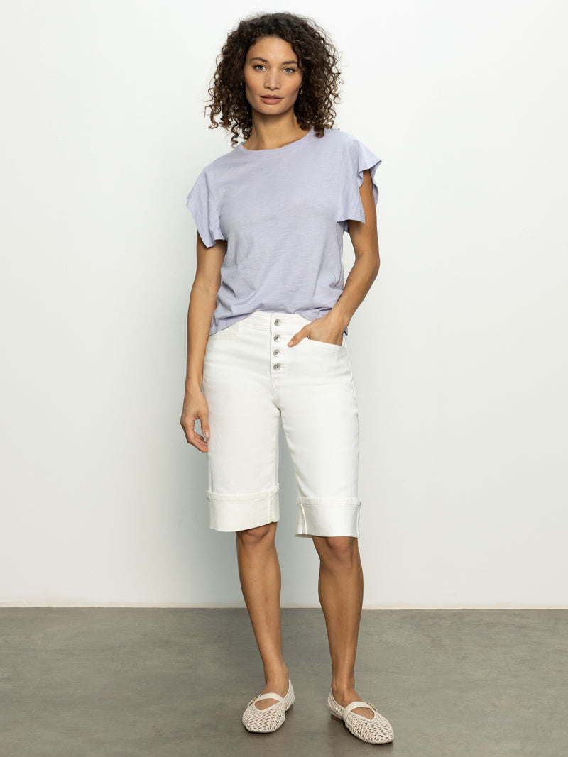 Luna Cuffed Bermuda Short Bleached White alt 5