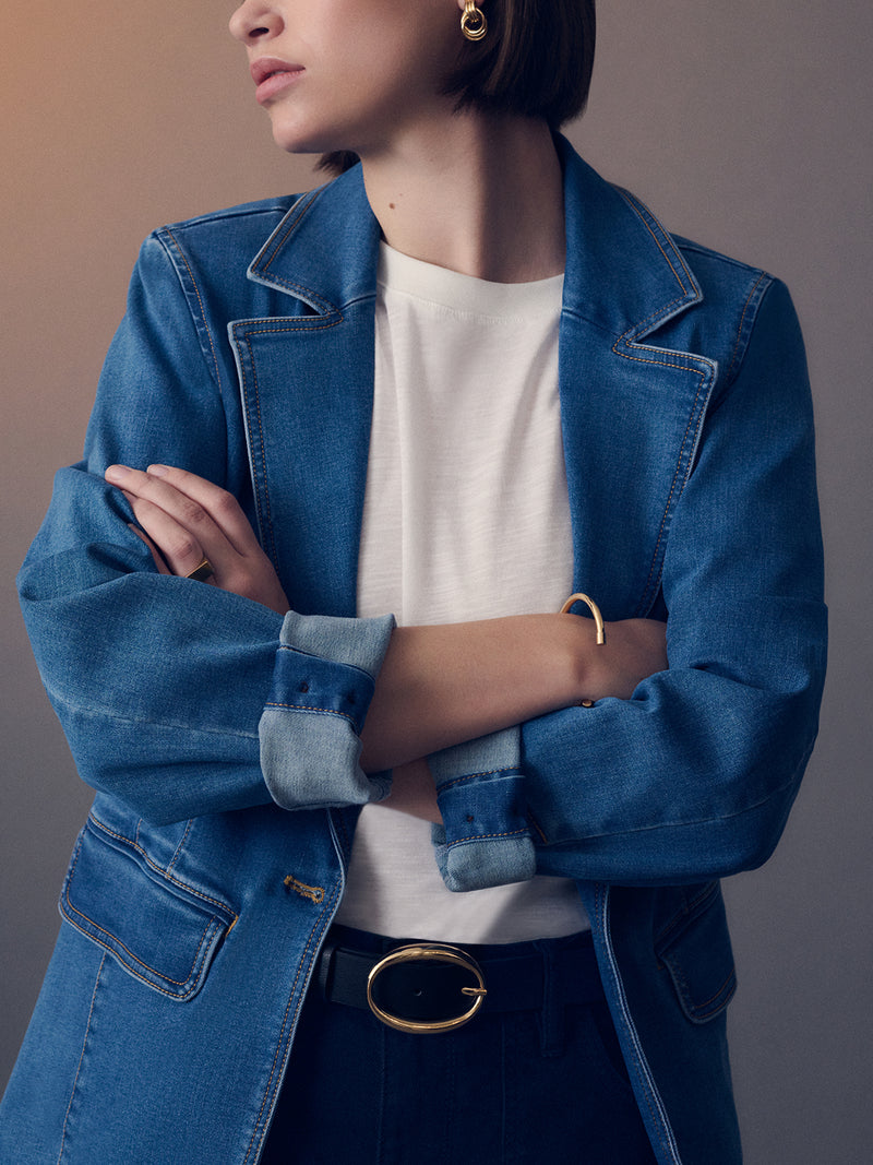 Sculpted Denim Blazer Best In Show