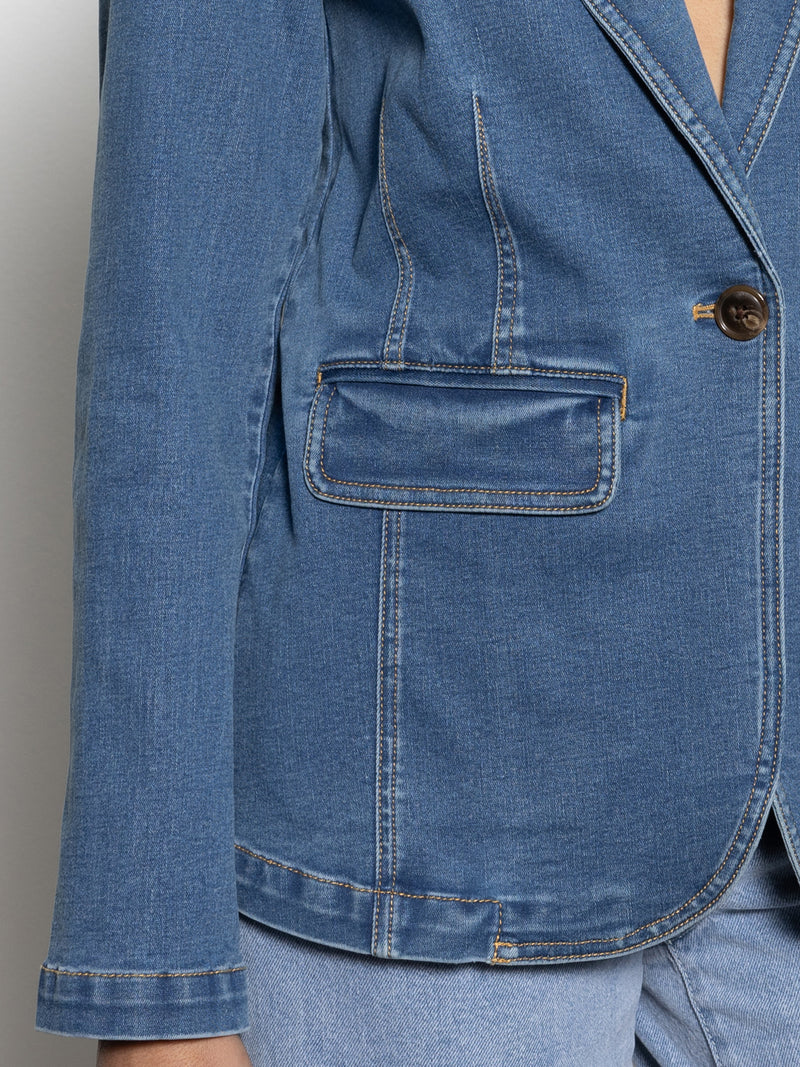 Sculpted Denim Blazer Best In Show alt 6