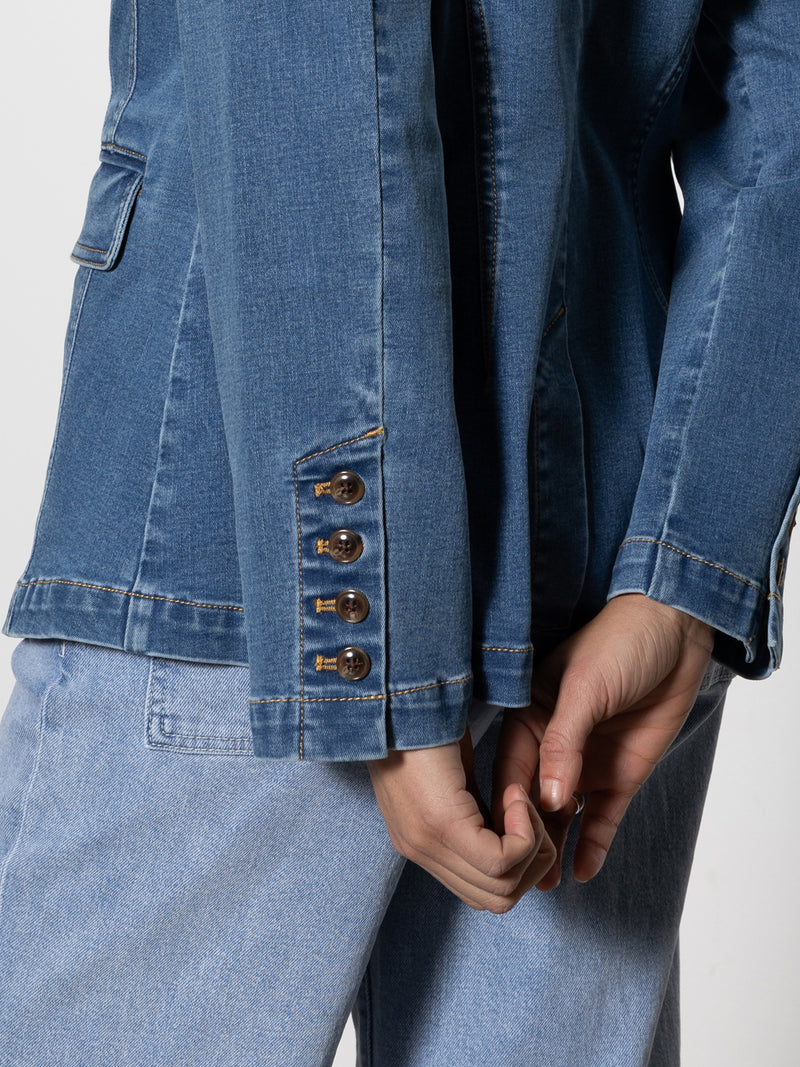 Sculpted Denim Blazer Best In Show alt 5