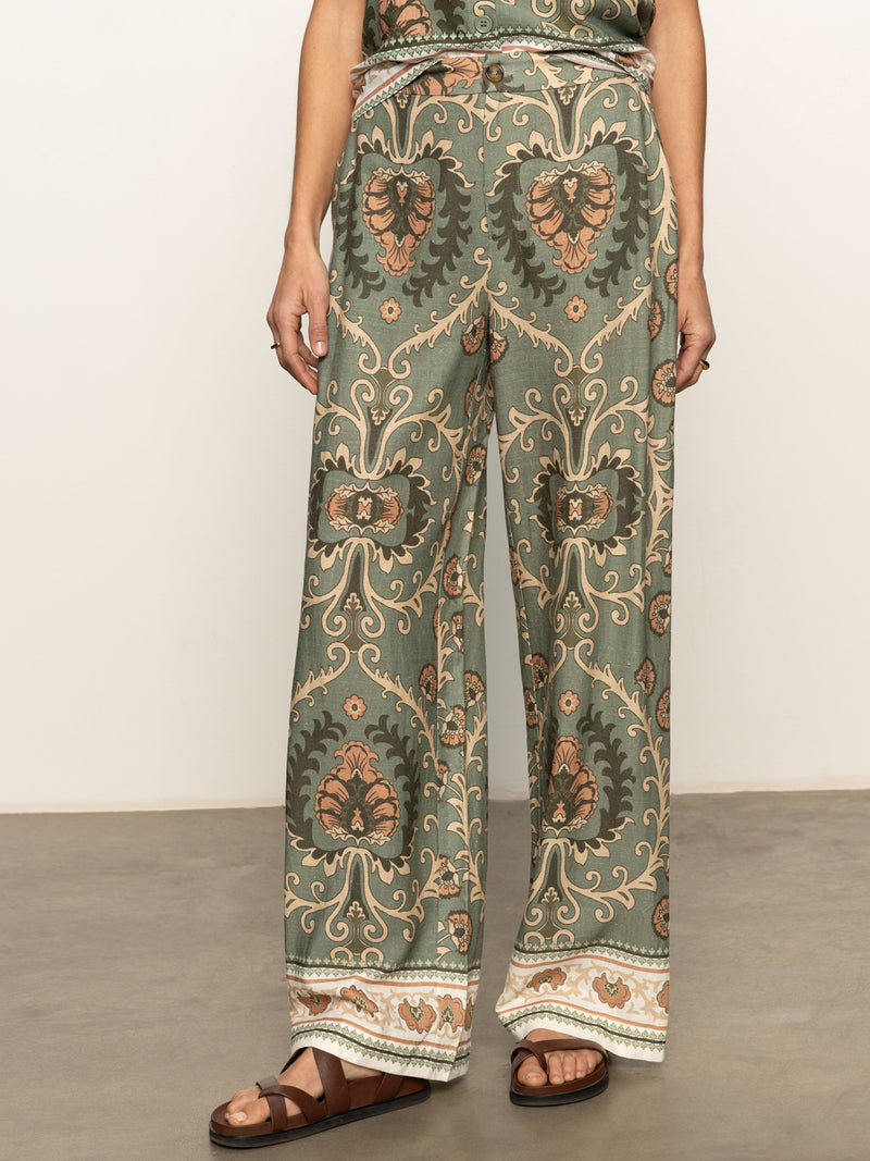 The Soft Semi High Rise Trouser Mezzo Sage alt 3