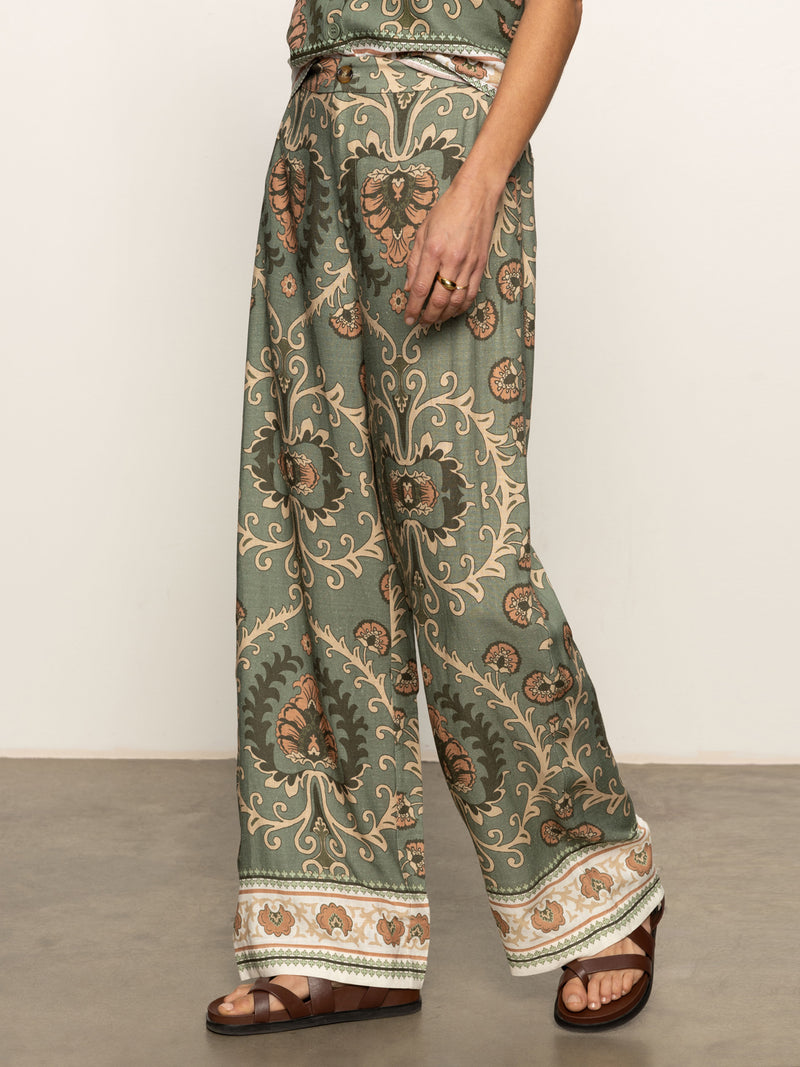 The Soft Semi High Rise Trouser Mezzo Sage alt 4