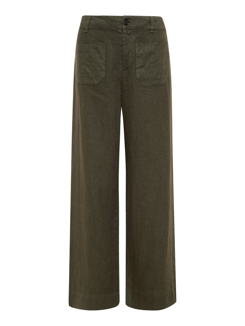The Linen Marine Wide Leg Semi-High Rise Pant Kalamata alt 6