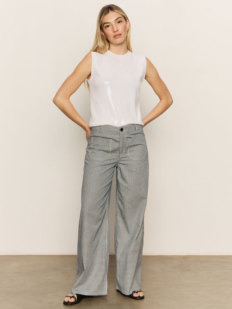 Marine Full Length Semi High Rise Pant Yacht Stripe alt 4