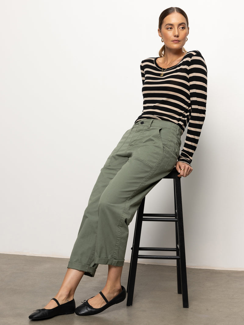 Cruiser Chino Semi High Rise Pant Dark Spruce alt 4