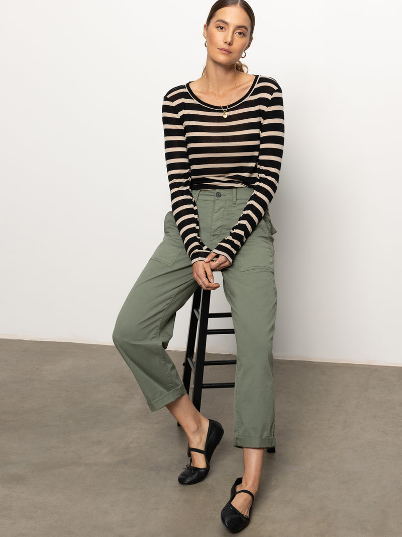 Cruiser Chino Semi High Rise Pant Dark Spruce alt 3