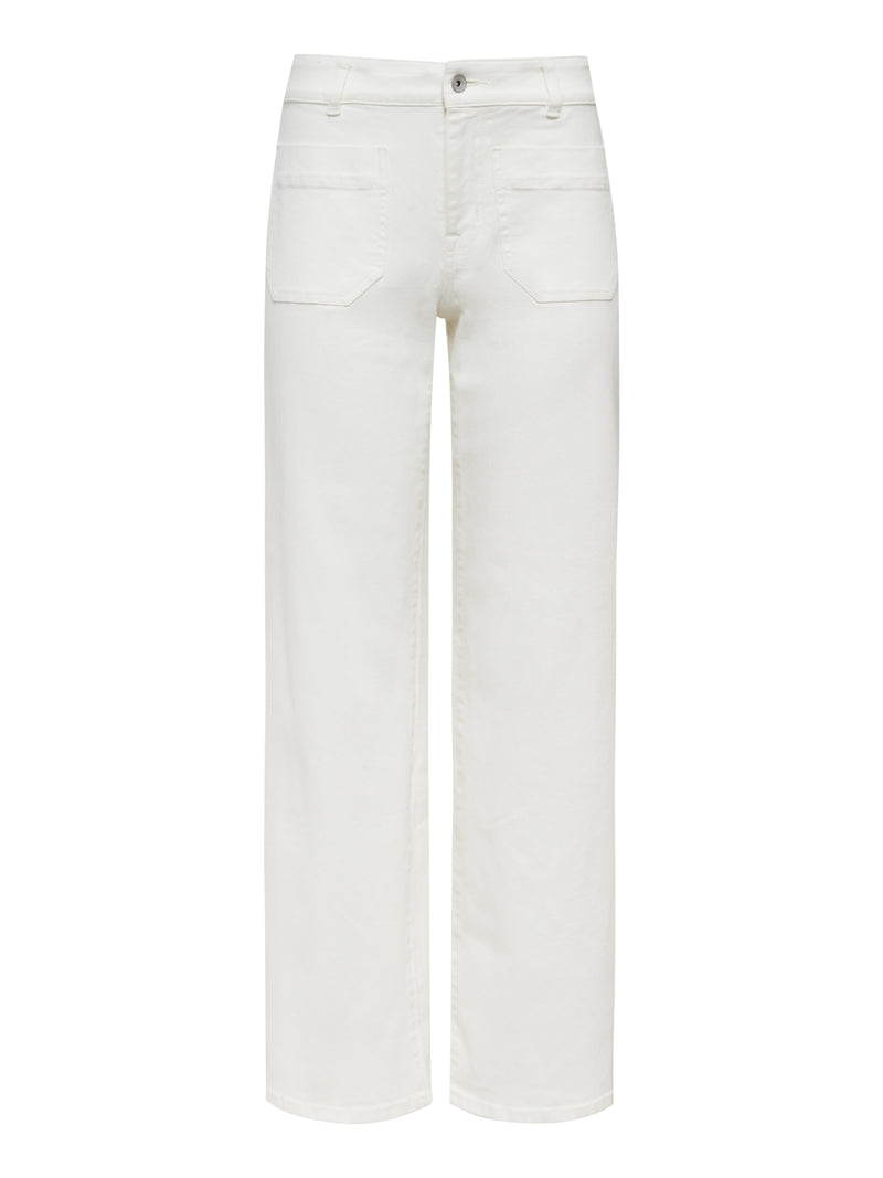 Marine Full Length Semi High Rise Jeans Bleached White alt 5