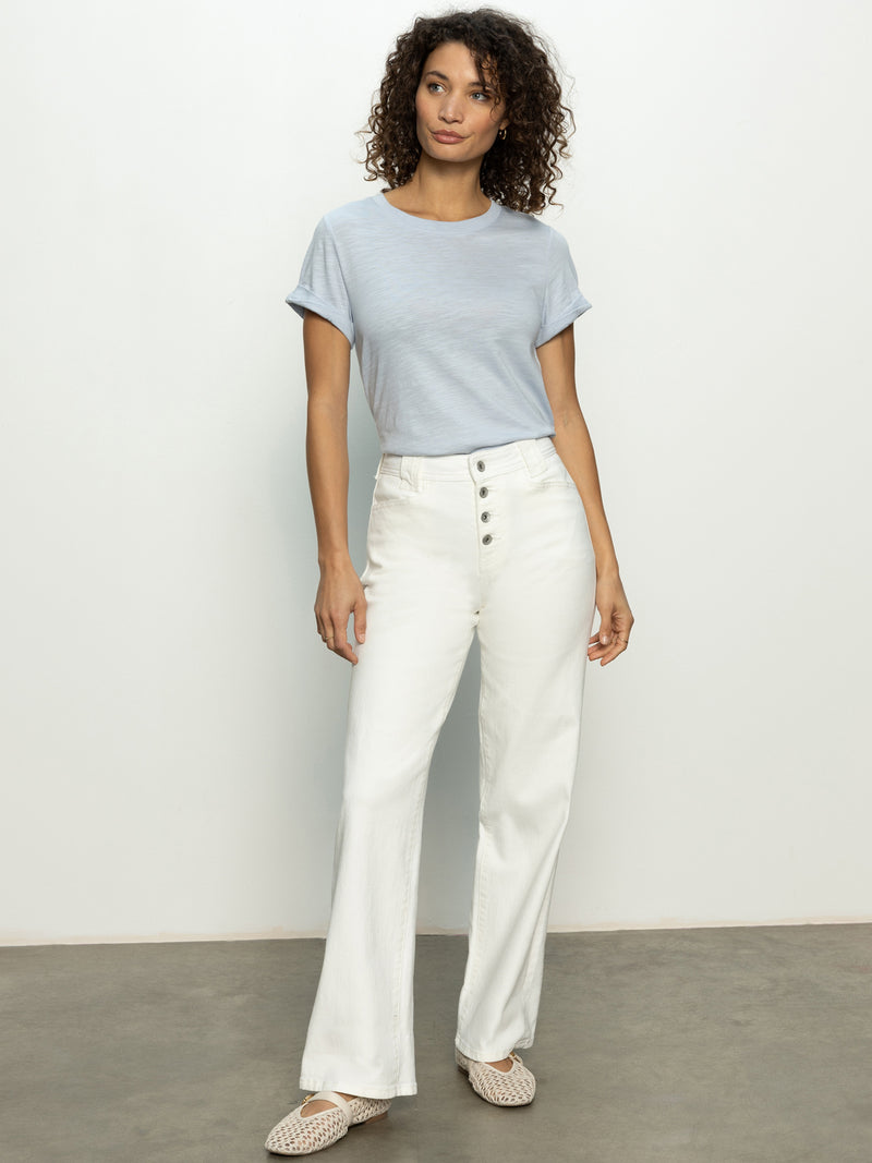Luna Cuffed Standard Rise Jeans Bleached White alt 6