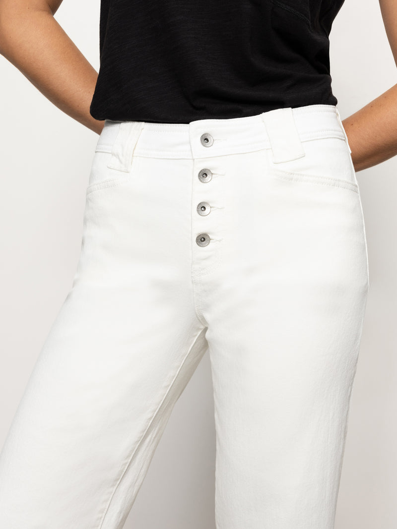 Luna Cuffed Standard Rise Jeans Bleached White alt 5