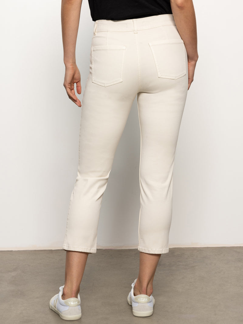 Sculpted Hayden Standard Rise Straight Crop Pants Light Oat alt 1