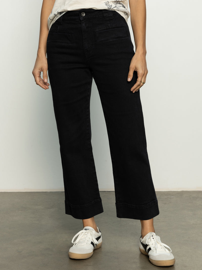 Voyage Standard High Rise Crop Pant Black