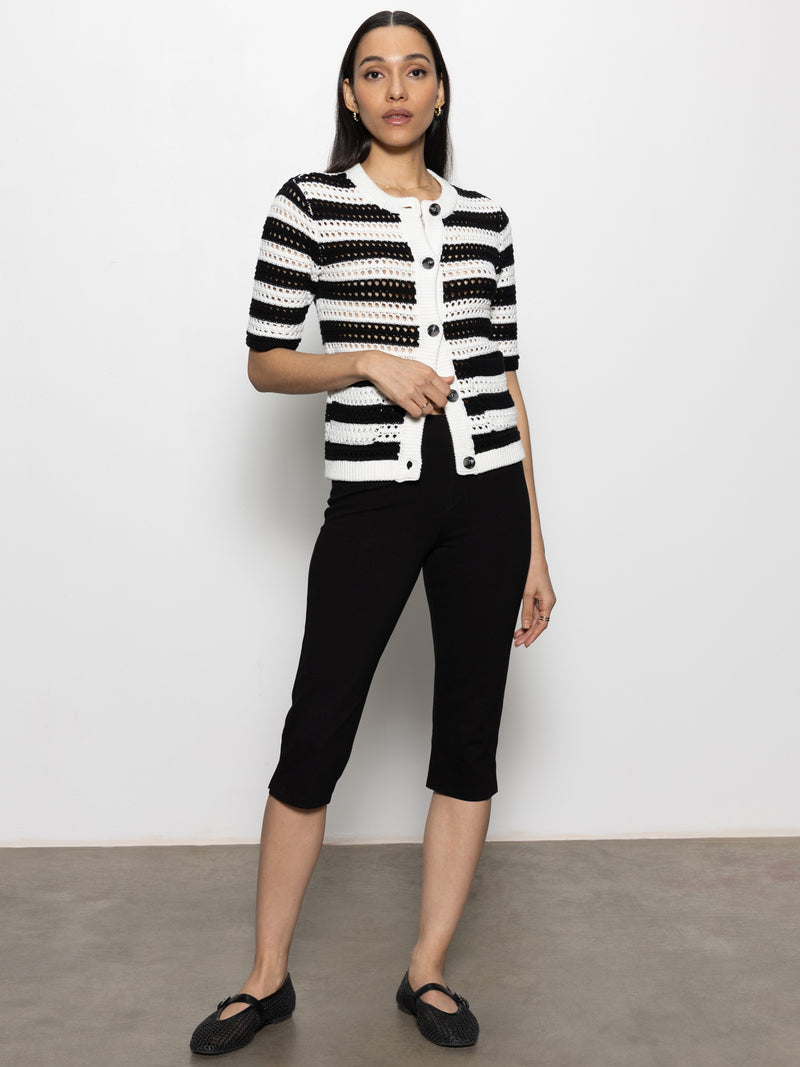 Clipper Ponte Capri Pant Black alt 4