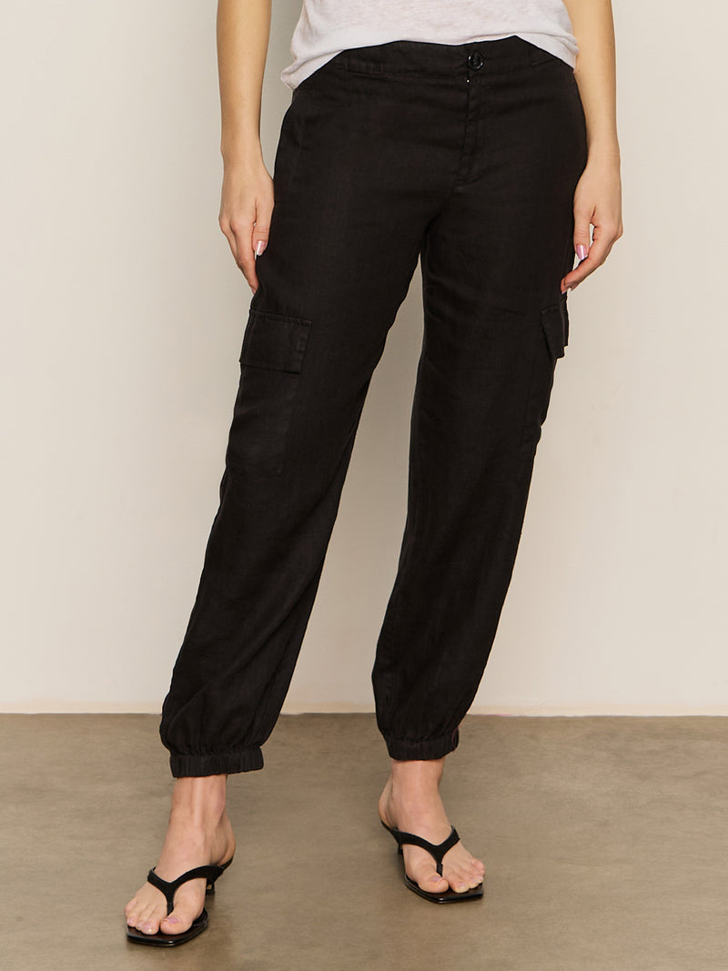 Take Over Linen Jogger Standard Rise Pant Black