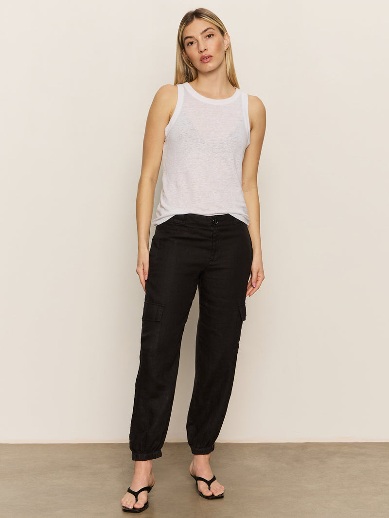 Take Over Linen Jogger Standard Rise Pant Black alt 4