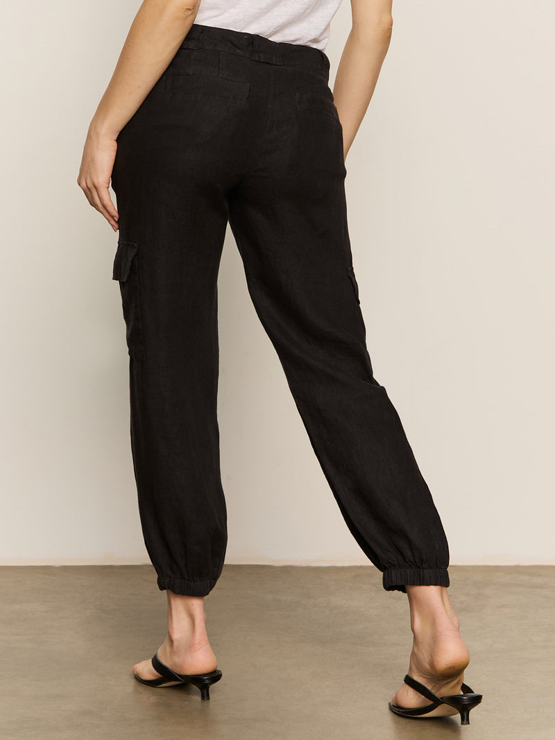 Take Over Linen Jogger Standard Rise Pant Black alt 1