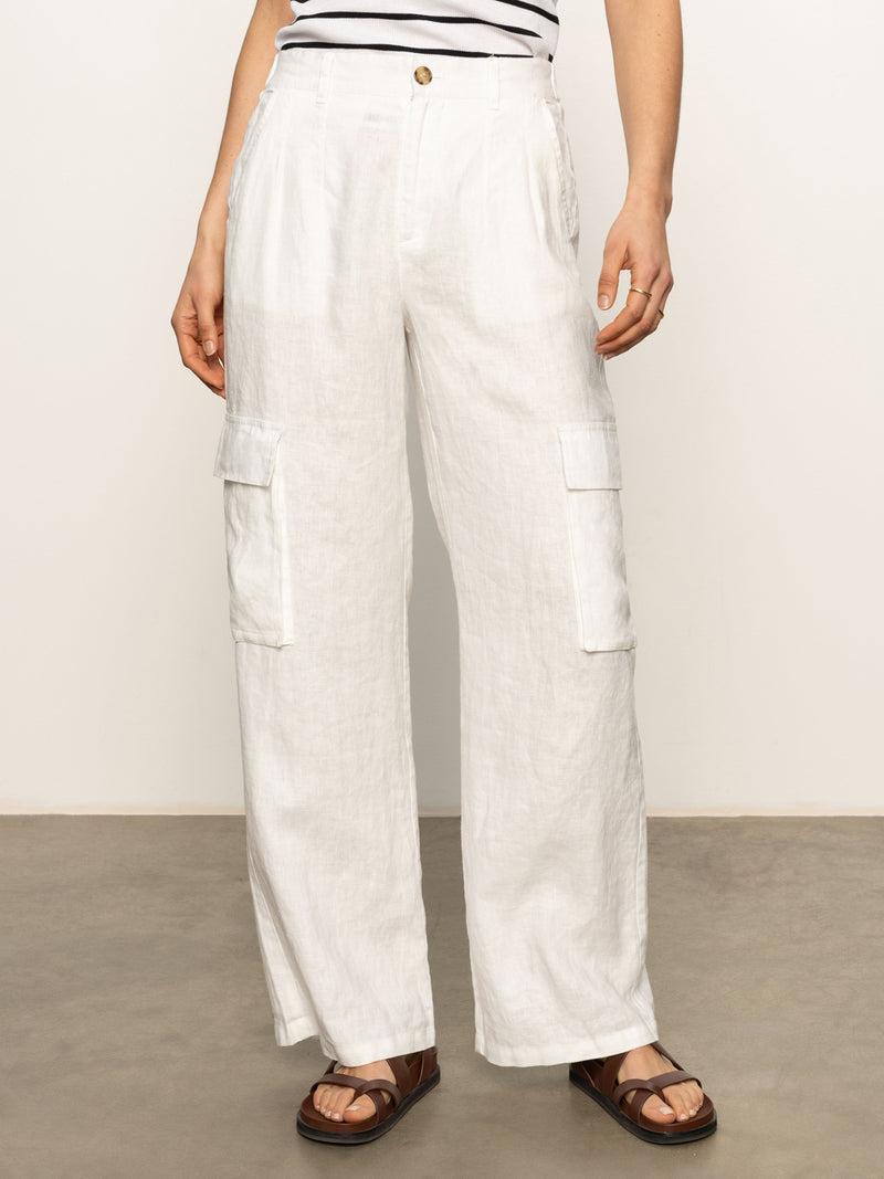 Hopper Semi High Rise Cargo Pant Bleached White