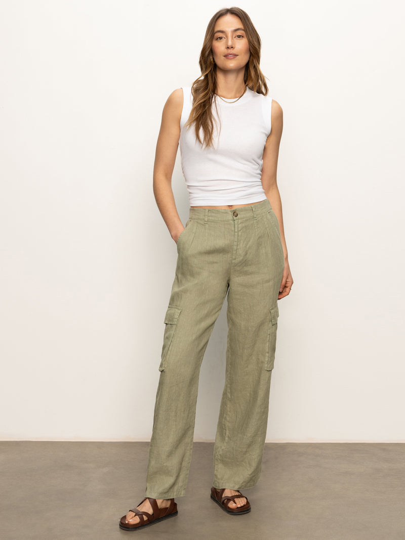 Hopper Semi High Rise Cargo Pant Sage alt 4