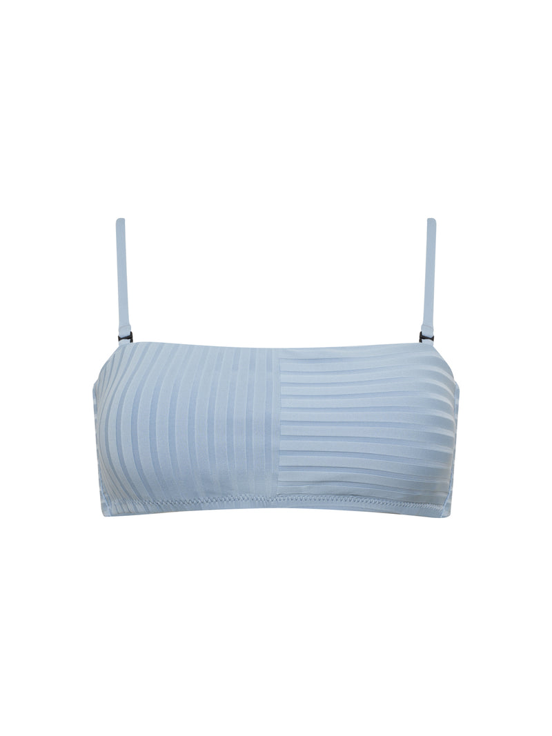 Refresh Rib Bandeau Bikini Top Blue Chateau alt 4