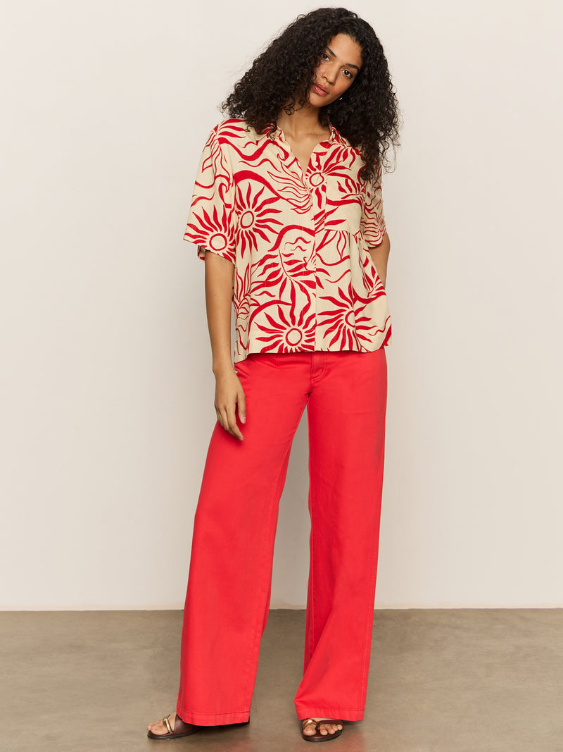 Highland Wide Leg Standard Rise Pant Cayenne alt 4