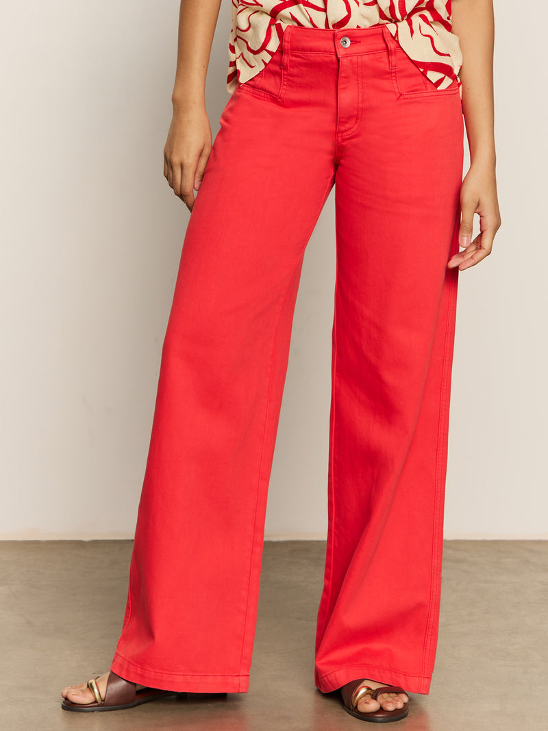 Highland Wide Leg Standard Rise Pant Cayenne