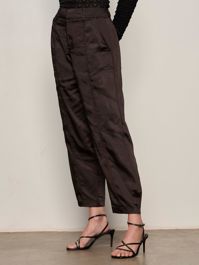 Sahara Satin Tapered Pant Black alt 3