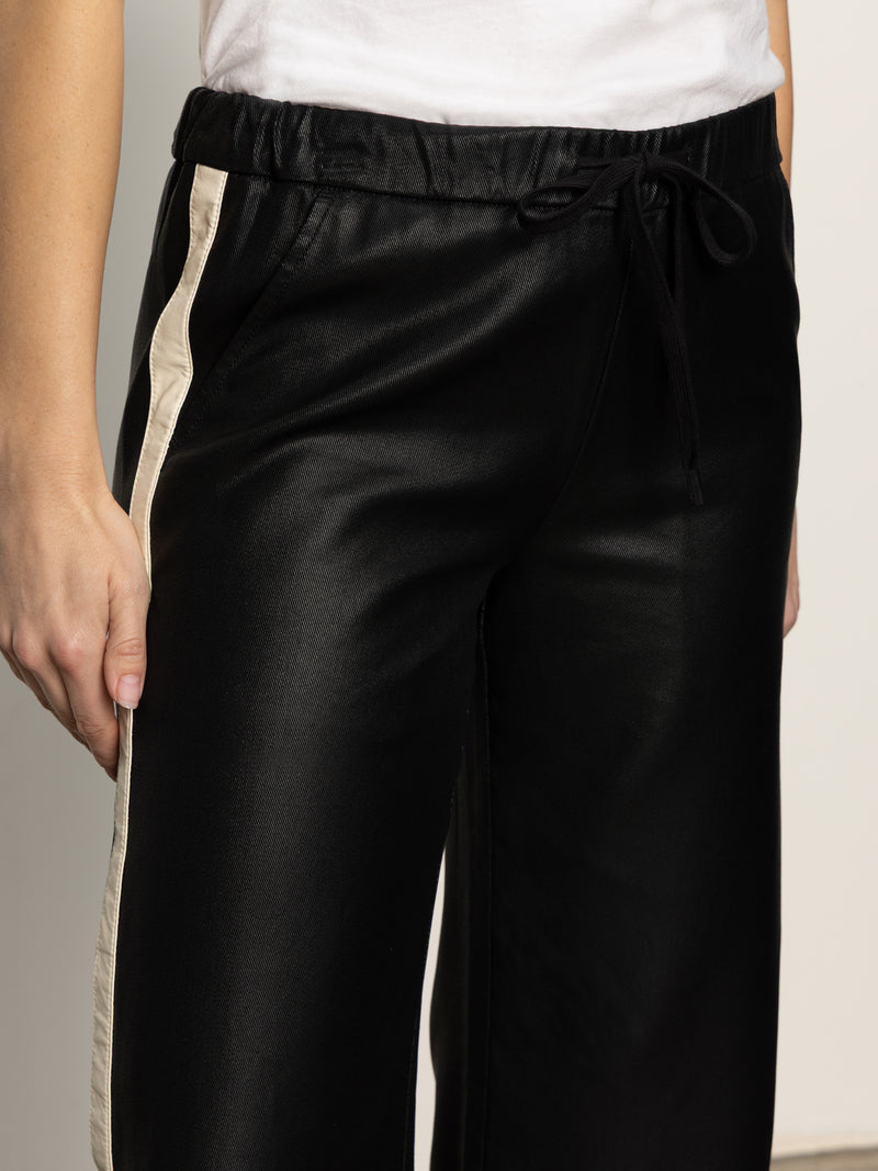 Coated Twill Track Pant Black alt 4