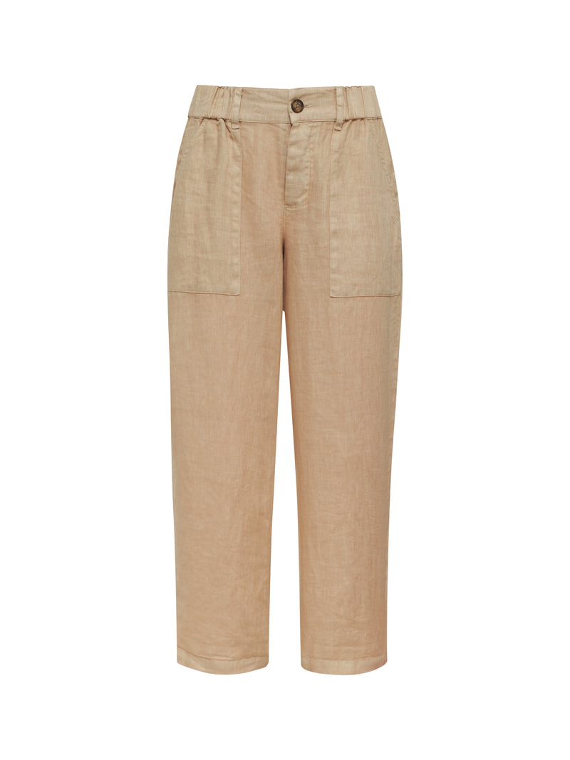 Relaxed Linen Cruiser Semi High Rise Pant Sandstone alt 5