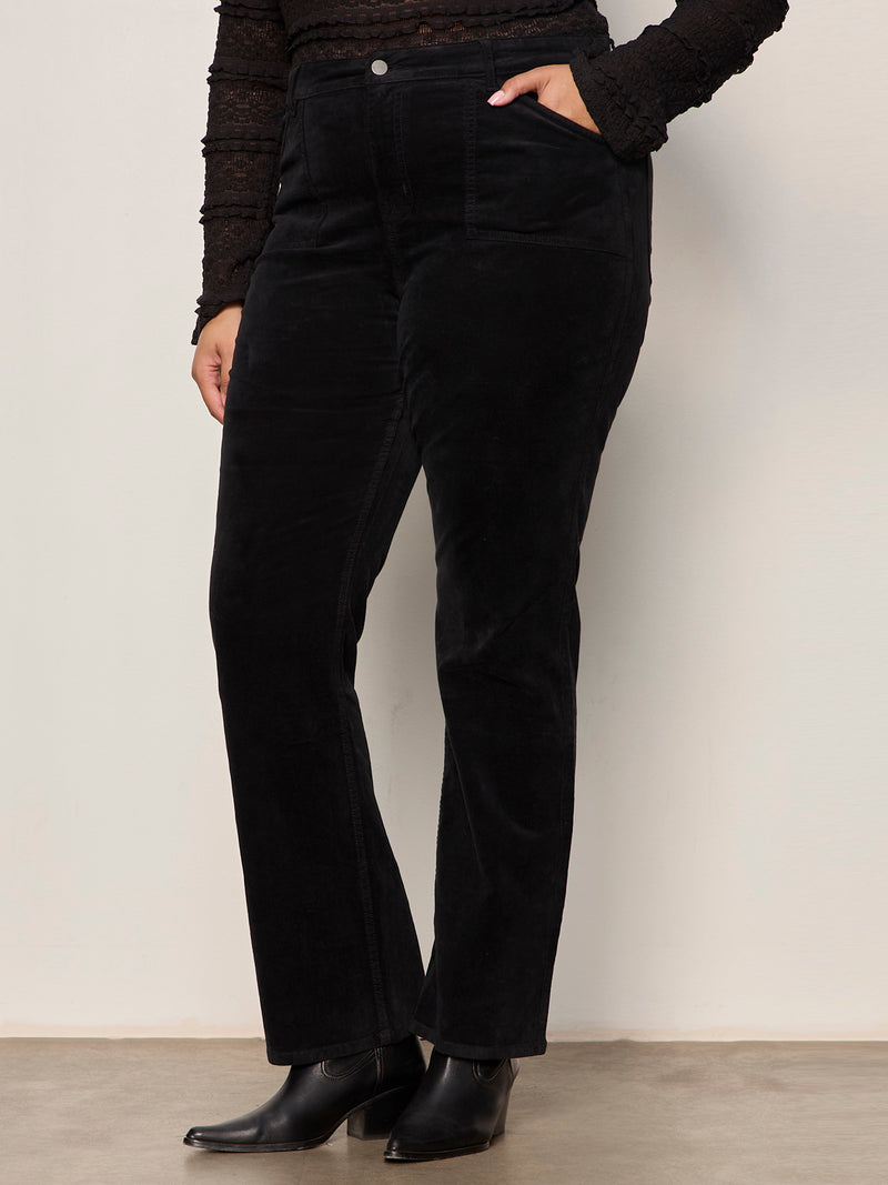 Velveteen Brook Bootcut Pant Black Extended Sizing alt 1