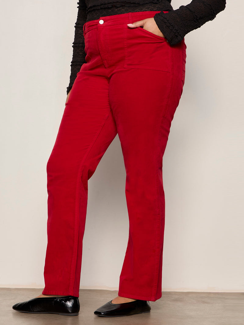Velveteen Brook Bootcut Pant Cherry Lacquer Extended Sizing alt 1